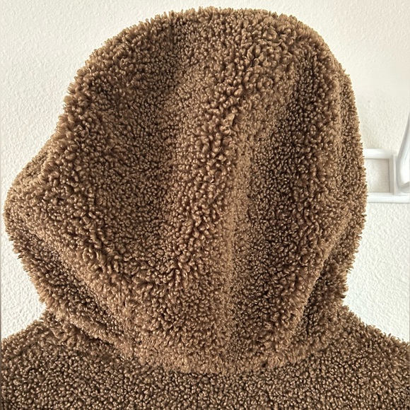 Zara Kids Teddy Duffle Toggle Hooded Coat Brown Size Big Kid 13-14 / 164CM - Picture 7 of 14